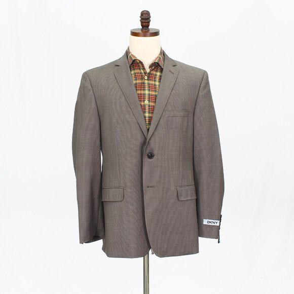 DKNY 44R Brown Blazer Sport Coat Jacket 2-Button Solid T934 - Picture 1 of 11